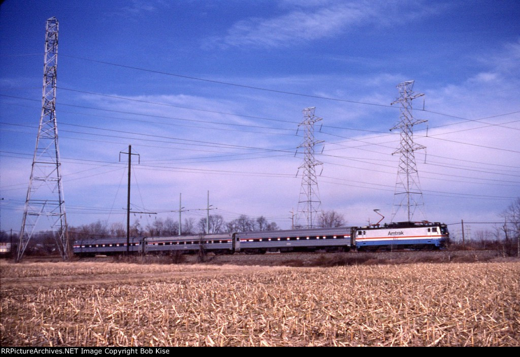 A Keystone Service train eastbound